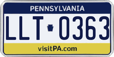 PA license plate LLT0363