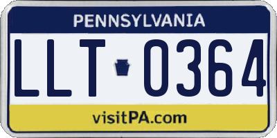 PA license plate LLT0364