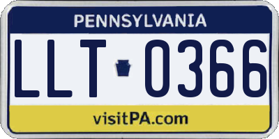 PA license plate LLT0366