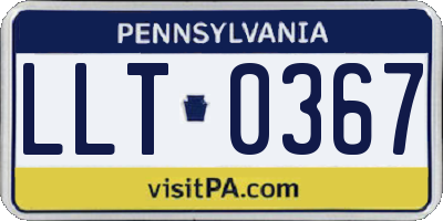 PA license plate LLT0367
