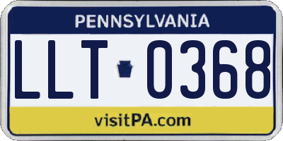 PA license plate LLT0368