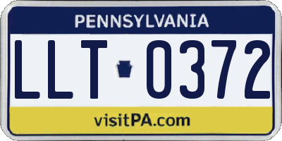 PA license plate LLT0372