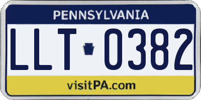 PA license plate LLT0382