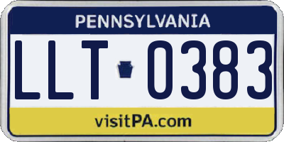 PA license plate LLT0383