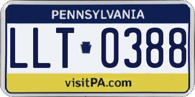 PA license plate LLT0388