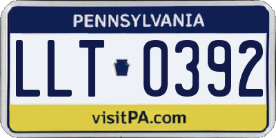 PA license plate LLT0392
