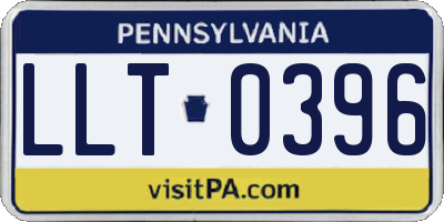 PA license plate LLT0396