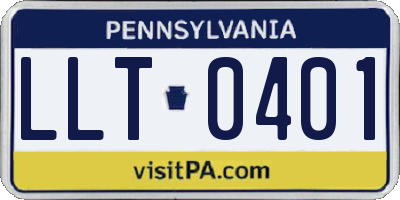 PA license plate LLT0401