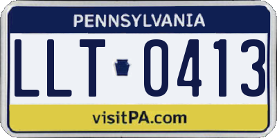 PA license plate LLT0413