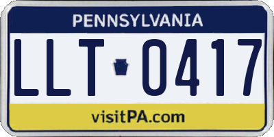 PA license plate LLT0417
