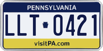 PA license plate LLT0421