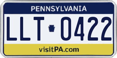 PA license plate LLT0422