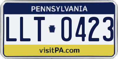 PA license plate LLT0423