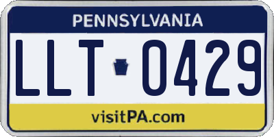 PA license plate LLT0429