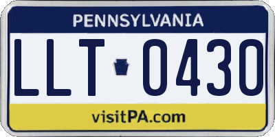 PA license plate LLT0430