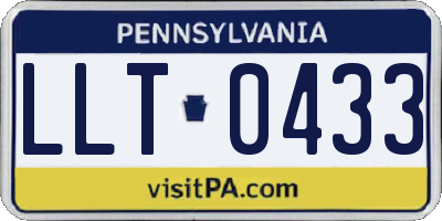 PA license plate LLT0433