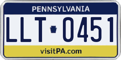 PA license plate LLT0451