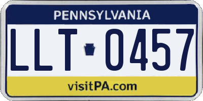 PA license plate LLT0457