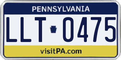 PA license plate LLT0475