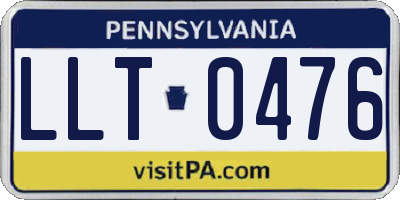 PA license plate LLT0476