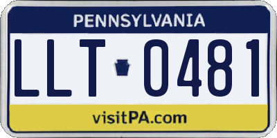 PA license plate LLT0481