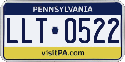 PA license plate LLT0522