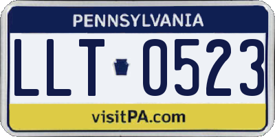 PA license plate LLT0523