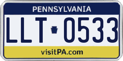 PA license plate LLT0533