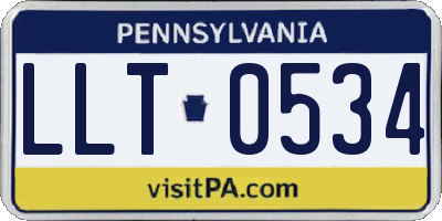 PA license plate LLT0534
