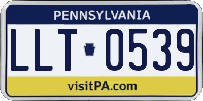 PA license plate LLT0539