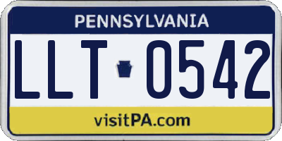PA license plate LLT0542