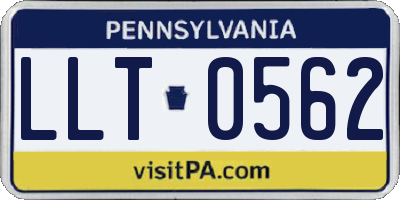 PA license plate LLT0562
