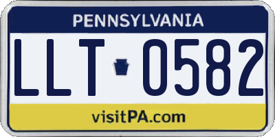 PA license plate LLT0582