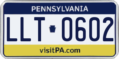 PA license plate LLT0602