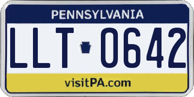 PA license plate LLT0642