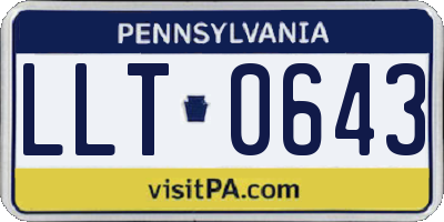 PA license plate LLT0643