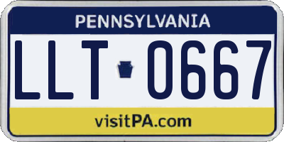 PA license plate LLT0667
