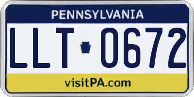 PA license plate LLT0672