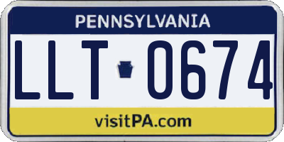 PA license plate LLT0674