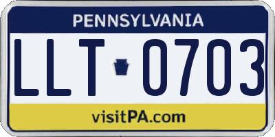 PA license plate LLT0703