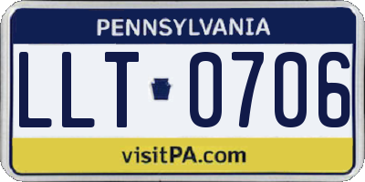PA license plate LLT0706