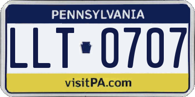 PA license plate LLT0707