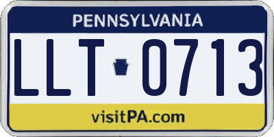 PA license plate LLT0713
