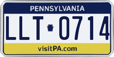 PA license plate LLT0714