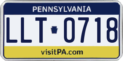 PA license plate LLT0718