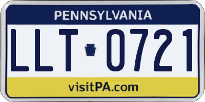 PA license plate LLT0721
