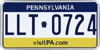 PA license plate LLT0724
