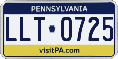 PA license plate LLT0725