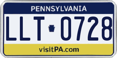PA license plate LLT0728