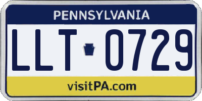 PA license plate LLT0729